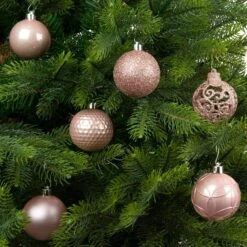 Lot De 37 Boules De Noël (D60 Mm) Alpine Mix Rose Poudré -Village de Noel lot de 37 boules de no l d60 mm alpine mix rose poudr 62414 1659346946