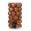 Lot De 37 Boules De Noël (D60 Mm) Alpine Mix Rouge Cuivré -Village de Noel lot de 37 boules de no l d60 mm alpine mix rouge cuivr 128880 1694433008