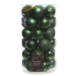 Lot De 37 Boules De Noël (D60 Mm) Alpine Mix Vert Sapin