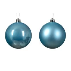 Lot De 4 Boules De Noël (D100 Mm) Alpine Bleu Pétillant -Village de Noel lot de 4 alpine boules bleu sucre 128693 1686061346