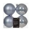 Lot De 4 Boules De Noël (D100 Mm) Alpine Bleu Vaporeux -Village de Noel lot de 4 alpine boules bleu vaporeux d 10 cm 128686 1686315831