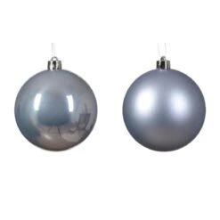 Lot De 4 Boules De Noël (D100 Mm) Alpine Bleu Vaporeux -Village de Noel lot de 4 alpine boules bleu vaporeux d 10 cm 128686 1686315856