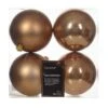 Lot De 4 Boules De Noël (D100 Mm) Alpine Brun Gingembre -Village de Noel lot de 4 alpine boules brun gingembre 128688 1686315513
