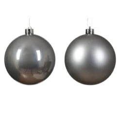 Lot De 4 Boules De Noël (D100 Mm) Alpine Gris Marbre -Village de Noel lot de 4 alpine boules gris marbre 128690 1686061702