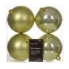 Lot De 4 Boules De Noël (D100 Mm) Alpine Pistache -Village de Noel lot de 4 alpine boules pistache 128689 1686315380