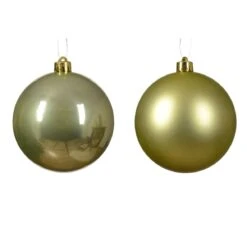 Lot De 4 Boules De Noël (D100 Mm) Alpine Pistache -Village de Noel lot de 4 alpine boules pistache 128689 1686315392