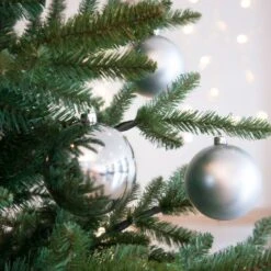 Lot De 4 Boules De Noël (D100 Mm) Alpine Argent -Village de Noel lot de 4 boules de no l d100 mm alpine argent 25331 1623315768