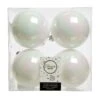 Lot De 4 Boules De Noël (D100 Mm) Alpine Blanc Irisé -Village de Noel lot de 4 boules de no l d100 mm alpine blanc iris 25366 1667486821
