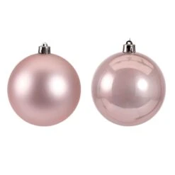 Lot De 4 Boules De Noël (D100 Mm) Alpine Rose Poudré -Village de Noel lot de 4 boules de no l d100 mm alpine rose poudr 32773 1659339634