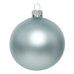 Lot De 4 Boules De Noël En Verre (D100 Mm) Arctique Mate Bleu Brumeux -Village de Noel lot de 4 boules de no l d100 mm arctique mate bleu brumeux 115915 1658396275