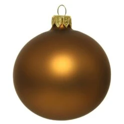 Lot De 4 Boules De Noël En Verre (D100 Mm) Arctique Mate Cannelle -Village de Noel lot de 4 boules de no l d100 mm arctique mate cannelle 115924 1658407578