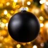 Lot De 4 Boules De Noël En Verre (D100 Mm) Arctique Mate Noir -Village de Noel lot de 4 boules de no l d100 mm arctique mate noir 115900 1658394362