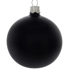 Lot De 4 Boules De Noël En Verre (D100 Mm) Arctique Mate Noir -Village de Noel lot de 4 boules de no l d100 mm arctique mate noir 115900 1658394442