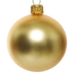 Lot De 4 Boules De Noël En Verre (D100 Mm) Arctique Mate Or -Village de Noel lot de 4 boules de no l d100 mm arctique mate or 115879 1658405462