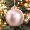 Lot De 4 Boules De Noël En Verre (D100 Mm) Arctique Mate Rose Poudré -Village de Noel lot de 4 boules de no l d100 mm arctique mate rose poudr 115897 1658404958