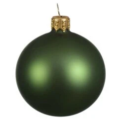 Lot De 4 Boules De Noël En Verre (D100 Mm) Arctique Mate Vert Sapin -Village de Noel lot de 4 boules de no l d100 mm arctique mate vert sapin 115903 1658395779