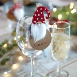 Lot De 4 Pinces Lutins De Noël Rouge