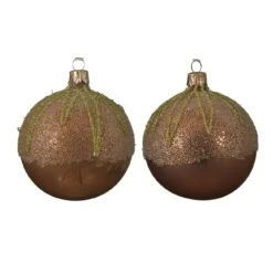 Lot De 6 Boules De Noël En Verre (D80 Mm) Luana Camel