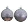 Lot De 6 Boules De Noël En Verre (D80 Mm) Luana Lilas -Village de Noel lot de 6 3x2 boule vr deco haut balltin2ass brillant mat avec ruban emb d boite fenetre de 6 dia8cm lilas givre 85160 1589545183