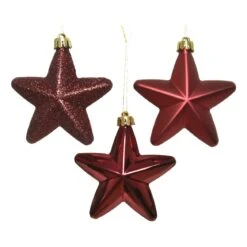 Lot De 6 étoiles De Noël à Suspendre Alpine Bordeaux