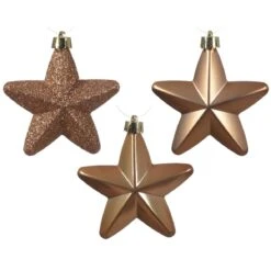Lot De 6 étoiles De Noël à Suspendre Alpine Brun Gingembre