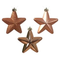 Lot De 6 étoiles De Noël à Suspendre Alpine Rouge Cuivré