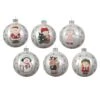 Lot De 6 Boules De Noël En Verre (D80 Mm) Atmos Blanc -Village de Noel lot de 6 boule deco figurines 6ass r n6 figurines assorties r nmat a chap arg avec ruban r nemb d boite fenetre a 6 pcs dia8cm blanc d hiver 62643