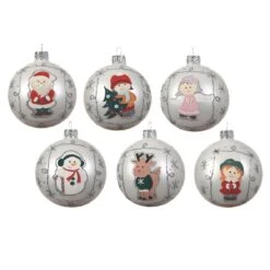 Lot De 6 Boules De Noël En Verre (D80 Mm) Atmos Blanc