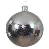 Lot De 6 Boules De Noël En Verre (D80 Mm) Mimosa Argent -Village de Noel lot de 6 boule deco verre bord etoile r navec ruban r nemb d boite fenetre a 6 pcs dia8cm argent 62499