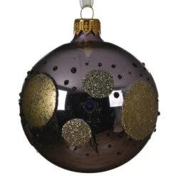 Lot De 6 Boules De Noël En Verre (D80 Mm) Dots Lilas