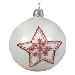 Lot De 6 Boules De Noël En Verre (D80 Mm) Mizare Blanc