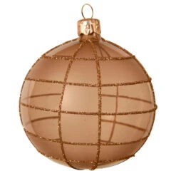 Lot De 6 Boules De Noël En Verre (D80 Mm) Carla Beige