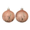 Lot De 6 Boules De Noël En Verre (D80 Mm) Flora Rose Poudré -Village de Noel lot de 6 boule deco vr pois fleur 2cla r nemail non argt mat non argt r navec ruban r nemb d 1 a 6 pcs dia8cm rose poudr 71077