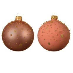 Lot De 6 Boules De Noël En Verre (D80 Mm) Ara Rose