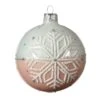 Lot De 6 Boules De Noël En Verre (D80 Mm) Flocon Enneigé Rose Poudré -Village de Noel lot de 6 boule verre a flocon neige banc dia8 00cm rose poudre 101764 1623939158