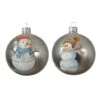Lot De 6 Boules De Noël En Verre (D80 Mm) Filippo Argent -Village de Noel lot de 6 boule verre bonhomme neige dia8 00cm argent 101998 1623923613