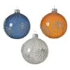 Lot De 6 Boules De Noël En Verre (D80 Mm) Maona Blanc/Ambre/ Bleu Nuit -Village de Noel lot de 6 boule verre branche dia8 00cm assortie 101776 1623938791