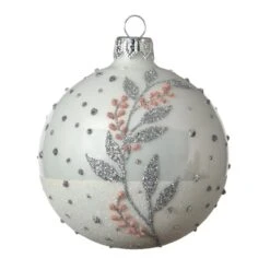 Lot De 6 Boules De Noël En Verre (D80 Mm) Mirella Blanc