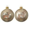 Lot De 6 Boules De Noël En Verre (D80 Mm) Bamby Perle -Village de Noel lot de 6 boule verre cerf dia8 00cm assortie 101992 1623923889