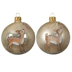 Lot De 6 Boules De Noël En Verre (D80 Mm) Bamby Perle