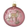 Lot De 6 Boules De Noël En Verre (D80 Mm) Cerf Vieux Rose -Village de Noel lot de 6 boule verre cerf dia8 00cm vieux rose 101743 1623940039