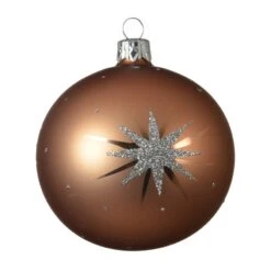 Lot De 6 Boules De Noël En Verre (D80 Mm) Estella Camel