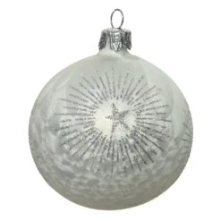 Lot De 6 Boules De Noël En Verre (D80 Mm) Erin Blanc Givré