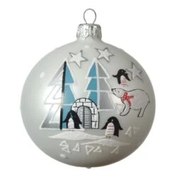 Lot De 6 Boules De Noël En Verre (D80 Mm) Igloo Argent