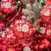Lot De 6 Boules De Noël En Verre (D80 Mm) Ho Ho Ho Rouge -Village de Noel lot de 6 boule verre pere noel et texte ho ho ho dia8 00cm assortie 101914 1623926148