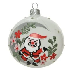 Lot De 6 Boules De Noël En Verre (D80 Mm) Sur La Lune Blanc