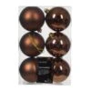 Lot De 6 Boules De Noël (D80 Mm) Alpine Brun Café