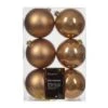 Lot De 6 Boules De Noël (D80 Mm) Alpine Brun Gingembre -Village de Noel lot de 6 boules alpine boule incassable brillant mat brun gingembre 128567 1686568580