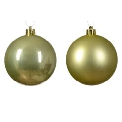 Lot De 6 Boules De Noël (D80 Mm) Alpine Pistache -Village de Noel lot de 6 boules alpine boule incassable brillant pistache 128568 1686563562