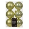 Lot De 6 Boules De Noël (D80 Mm) Alpine Pistache -Village de Noel lot de 6 boules alpine boule incassable brillant pistache 128568 1686563655